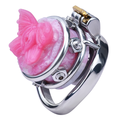 Pink/Blue Butterfly Inverted Chastity Cage Modern Negative Cock Cage for Sissy Crossdressers