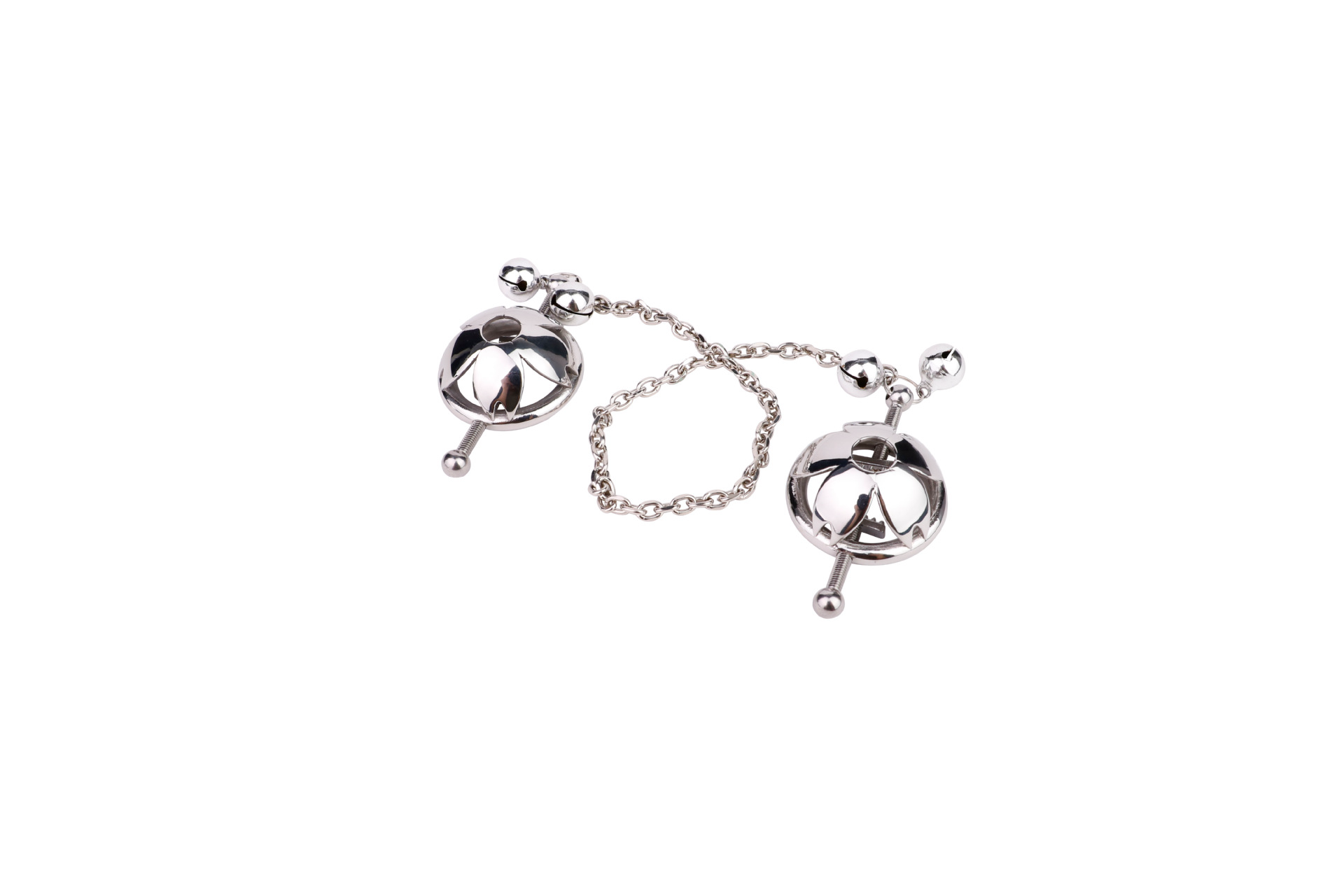 Sexy Bondage Bra with Flower Nipple Clamps - Metal/PU Leather/Pearl Harness Gear for Women ChastityBondage Sexy Bondage Bra with Flower Nipple Clamps - Metal/PU Leather/Pearl Harness Gear for Women ChastityBondage