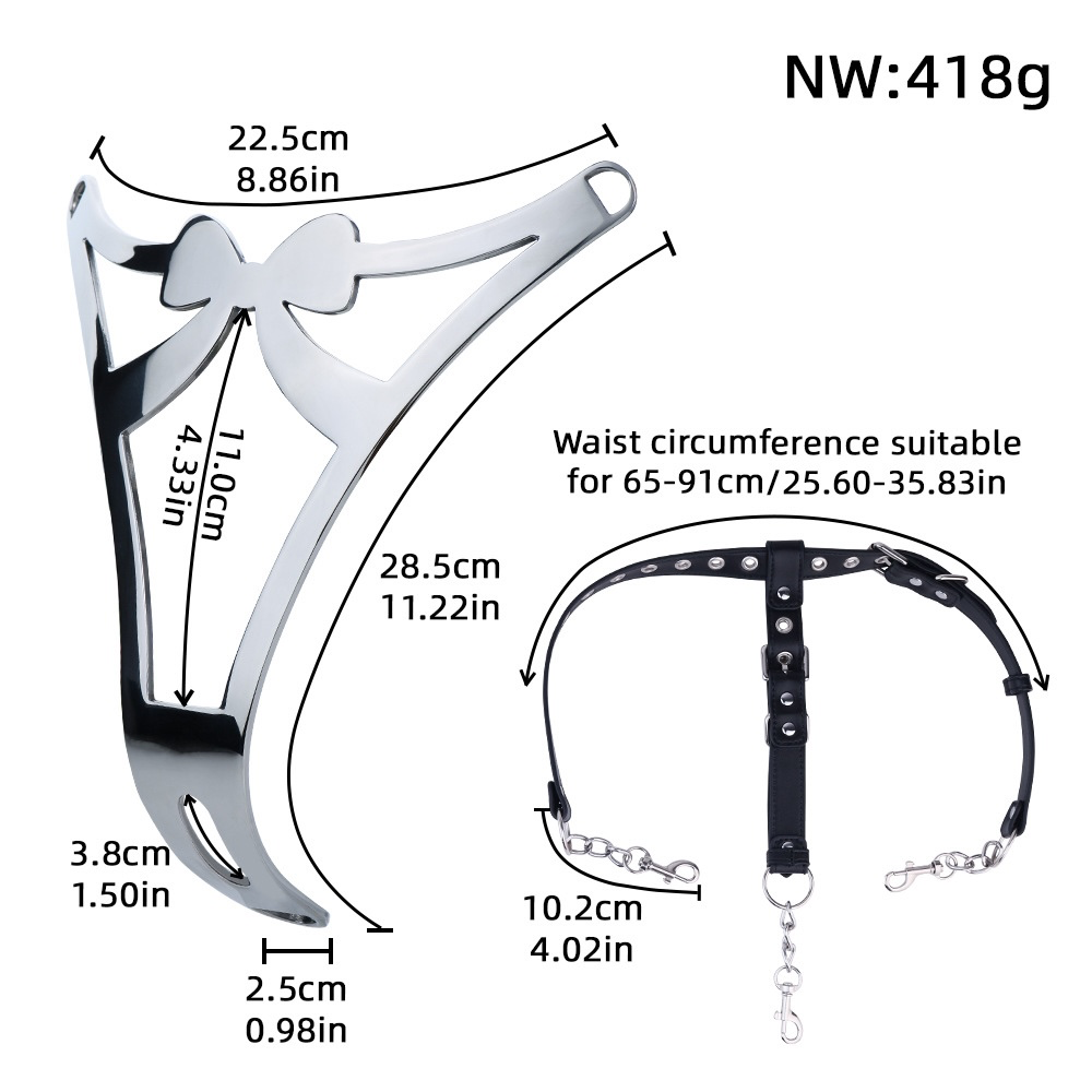 Women’s Metal Bow BDSM Chastity Belt Female Locking BDSM Device