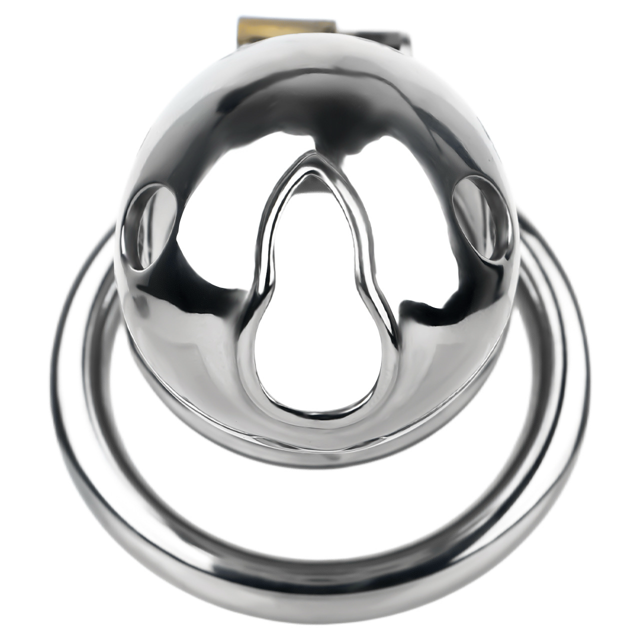 Vent-Cut Chastity Cage with Pussy Silicone Catheter