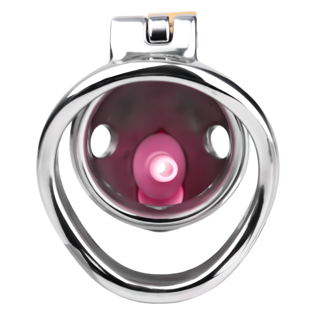 Vent-Cut Chastity Cage with Pussy Silicone Catheter