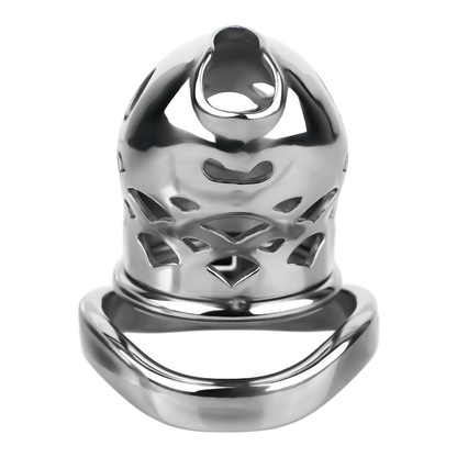 Vent-Cut Chastity Cage with Pussy Silicone Catheter