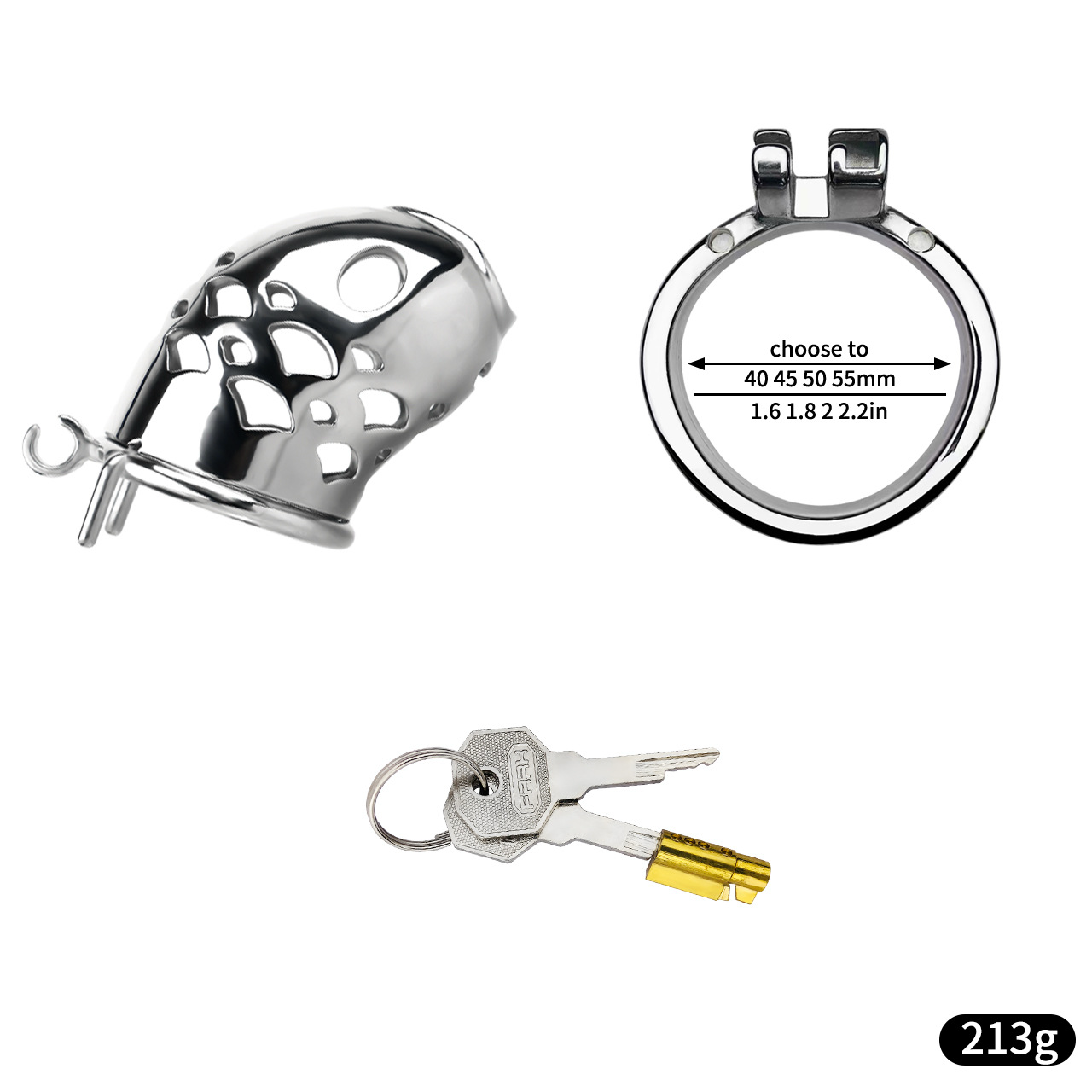 Vent-Cut Chastity Cage with Pussy Silicone Catheter