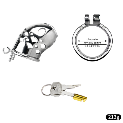 Vent-Cut Chastity Cage with Pussy Silicone Catheter