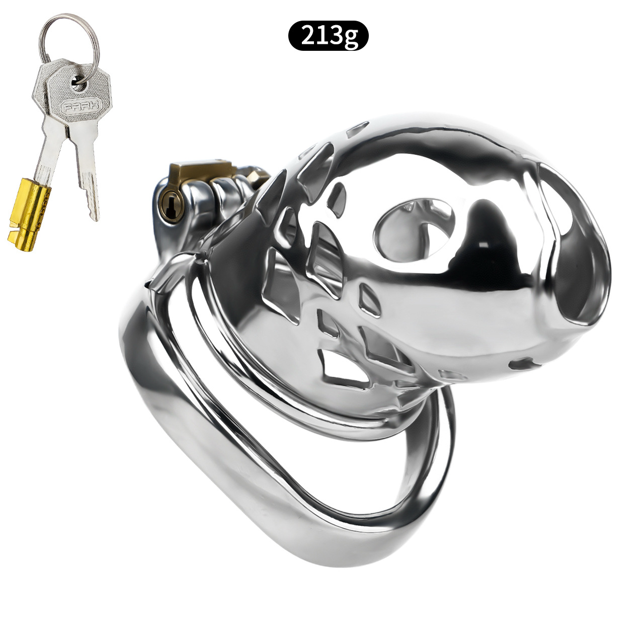 Vent-Cut Chastity Cage with Pussy Silicone Catheter