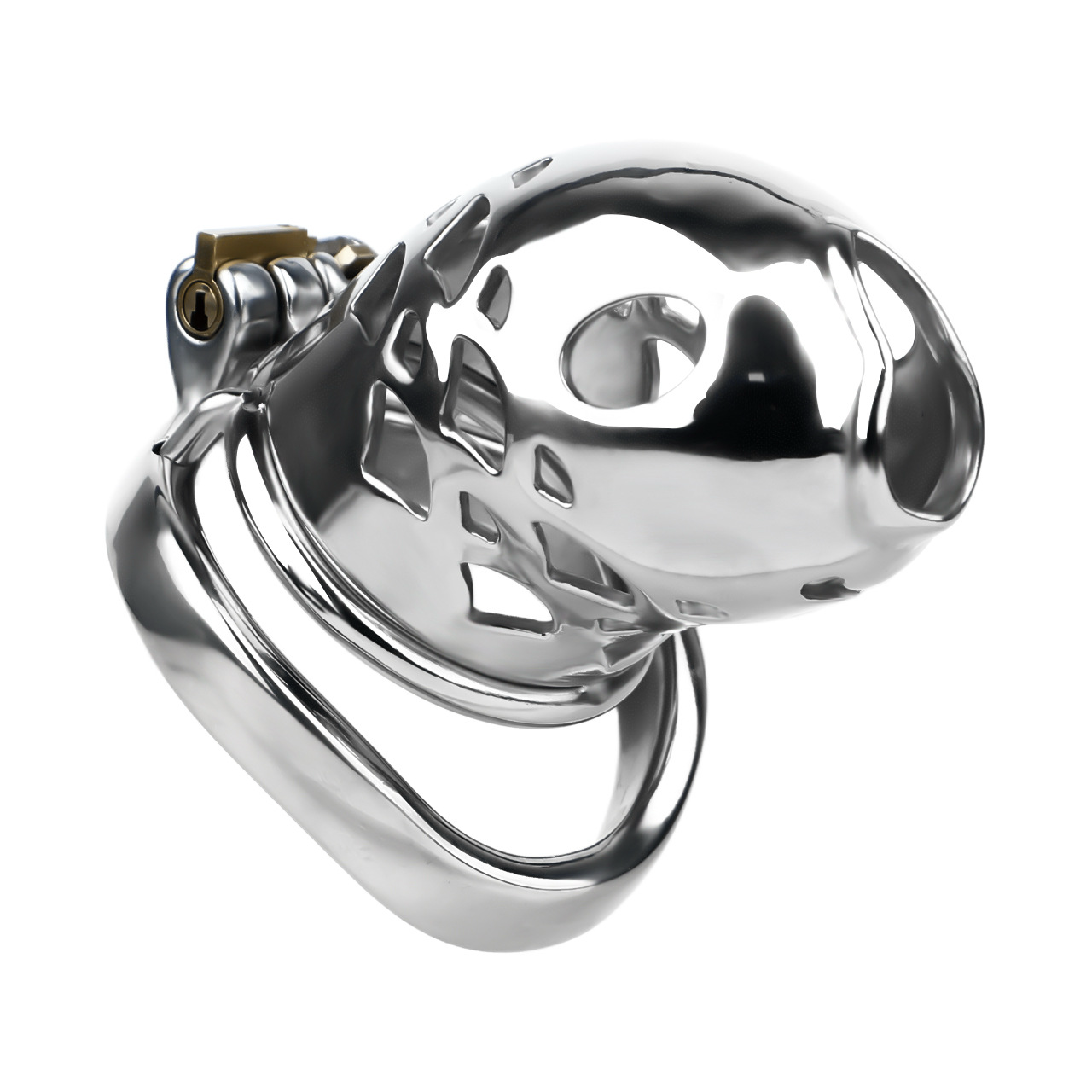 Vent-Cut Chastity Cage with Pussy Silicone Catheter