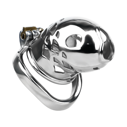 Vent-Cut Chastity Cage with Pussy Silicone Catheter