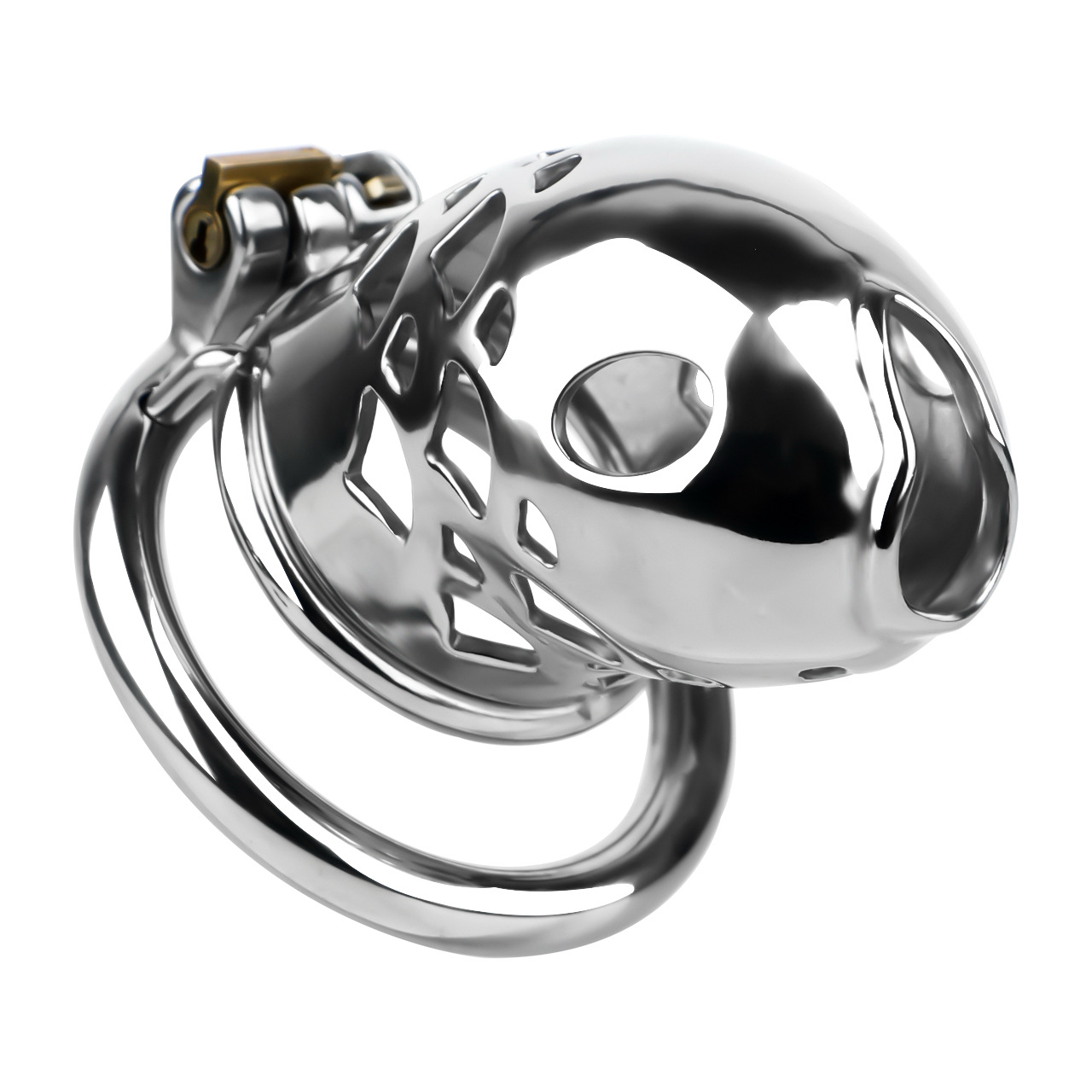 Vent-Cut Chastity Cage with Pussy Silicone Catheter