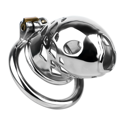 Vent-Cut Chastity Cage with Pussy Silicone Catheter