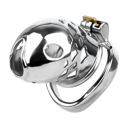 Vent-Cut Chastity Cage with Pussy Silicone Catheter