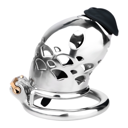 Vent-Cut Chastity Cage with Pussy Silicone Catheter