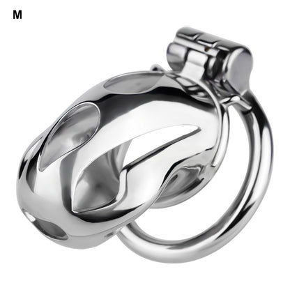 Silver Metal Cobra Chastity Cage Small Medium Large Cock Lock for Men