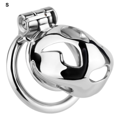 Silver Metal Cobra Chastity Cage Small Medium Large Cock Lock for Men