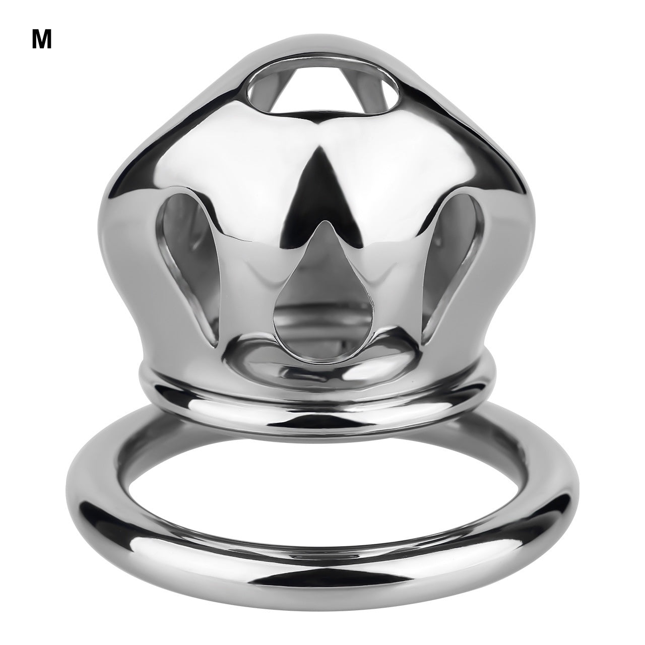 Silver Metal Cobra Chastity Cage Small Medium Large Cock Lock for Men