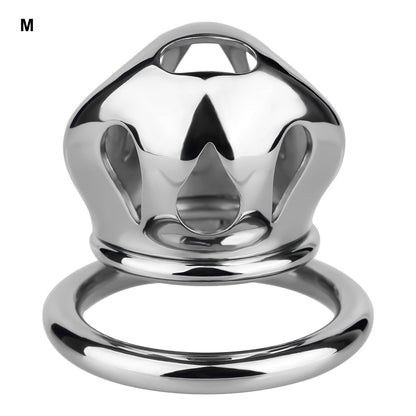 Silver Metal Cobra Chastity Cage Small Medium Large Cock Lock for Men