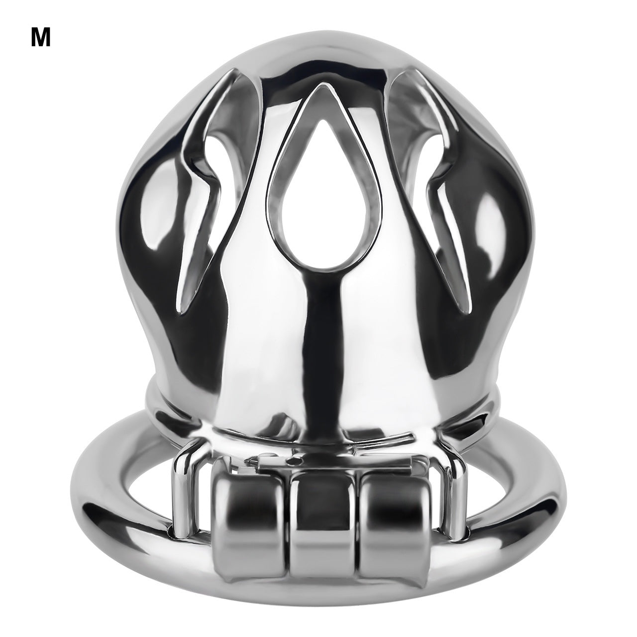 Silver Metal Cobra Chastity Cage Small Medium Large Cock Lock for Men