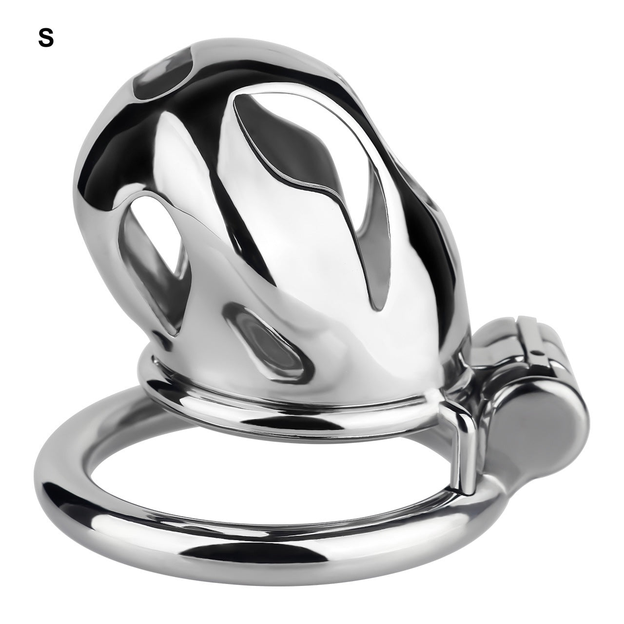 Silver Metal Cobra Chastity Cage Small Medium Large Cock Lock for Men