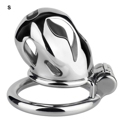 Silver Metal Cobra Chastity Cage Small Medium Large Cock Lock for Men