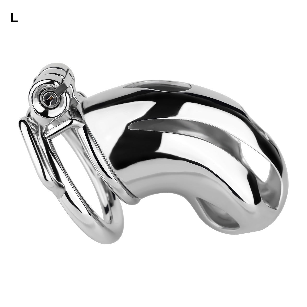 Silver Metal Cobra Chastity Cage Small Medium Large Cock Lock for Men