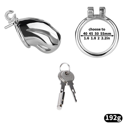 Silver Metal Cobra Chastity Cage Small Medium Large Cock Lock for Men