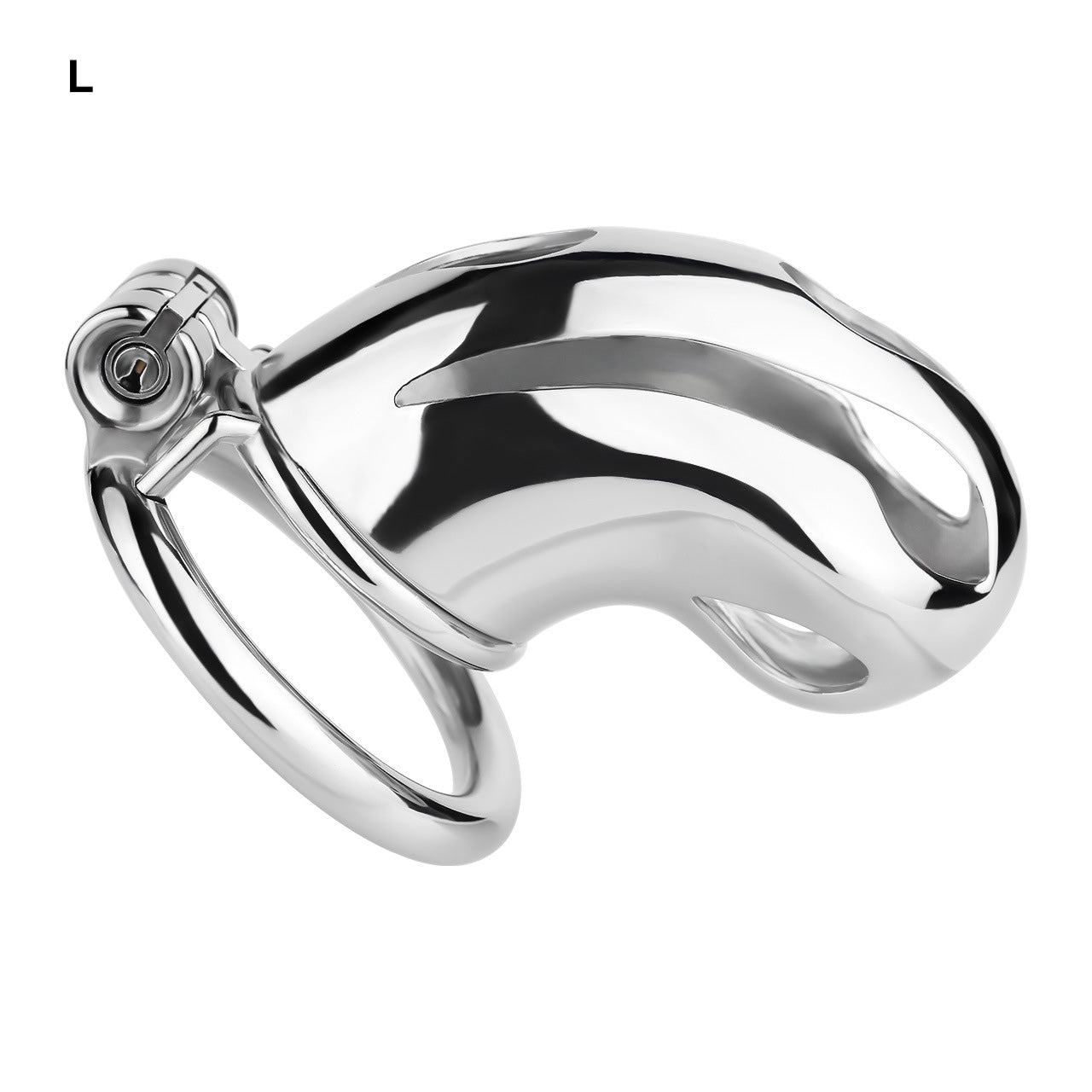 Silver Metal Cobra Chastity Cage Small Medium Large Cock Lock for Men