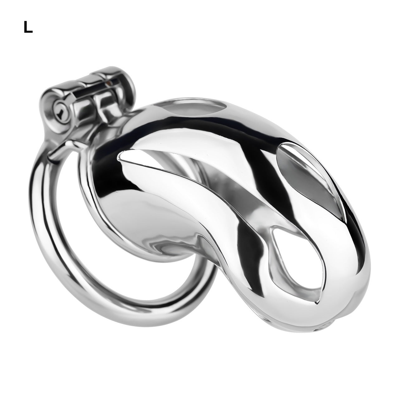 Silver Metal Cobra Chastity Cage Small Medium Large Cock Lock for Men