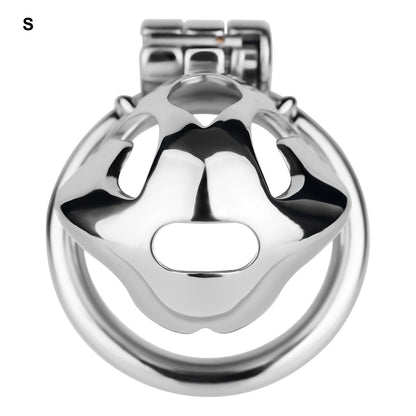 Silver Metal Cobra Chastity Cage Small Medium Large Cock Lock for Men