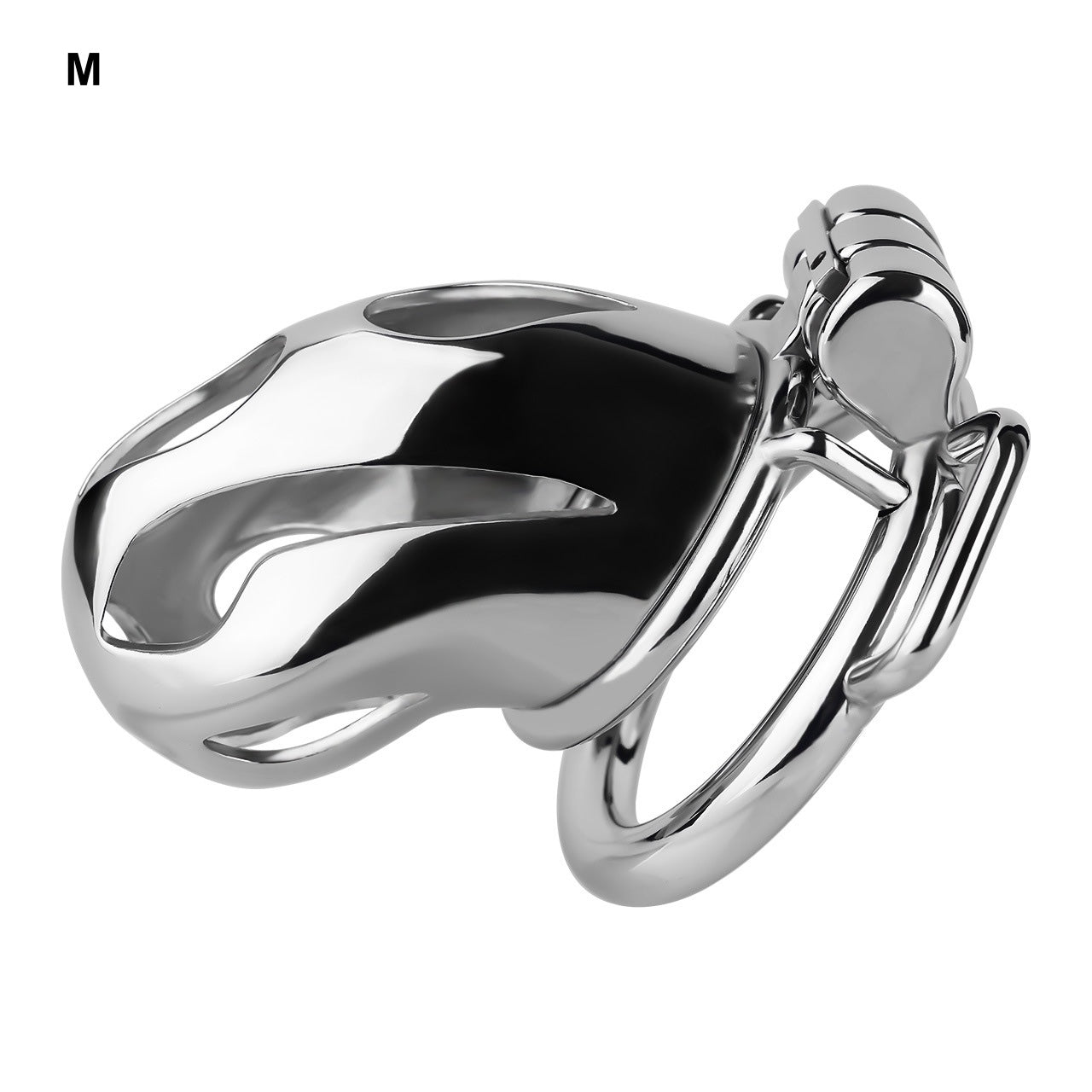 Silver Metal Cobra Chastity Cage Small Medium Large Cock Lock for Men