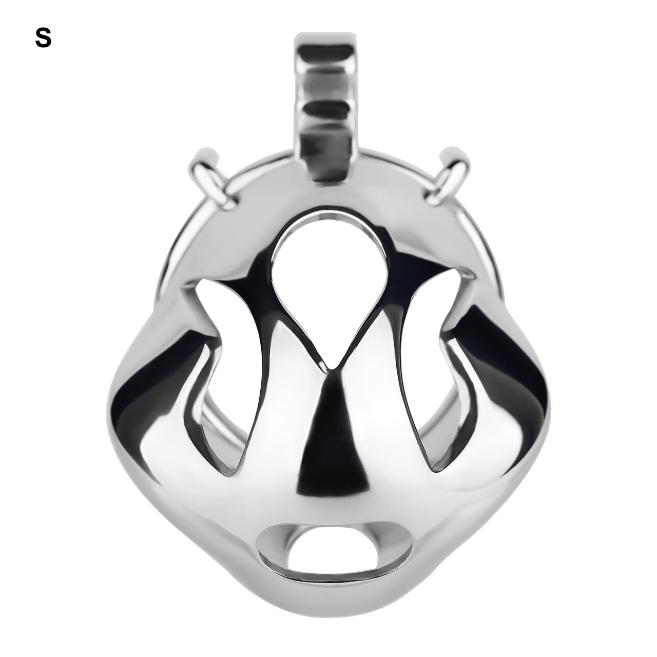 Silver Metal Cobra Chastity Cage Small Medium Large Cock Lock for Men