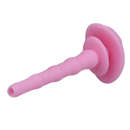 Metal Fishmouth Chastity Cage with Anti-Drop Ring and Realistic Pussy Pee Tube