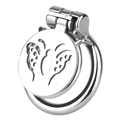 Metal Flat Butterfly Chastity Cage Small Micro Cock Lock for Men Sissy