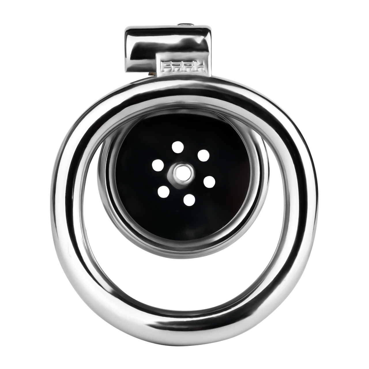 Inferno Flat Steel Chastity Cage with Removable Catheter Tube and PU Strap