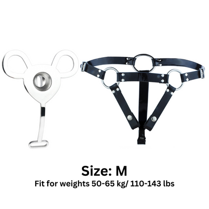 Tiny Inverted Chastity Cage with PU Belt Negative Cock Cage for Sissy Crossdressers