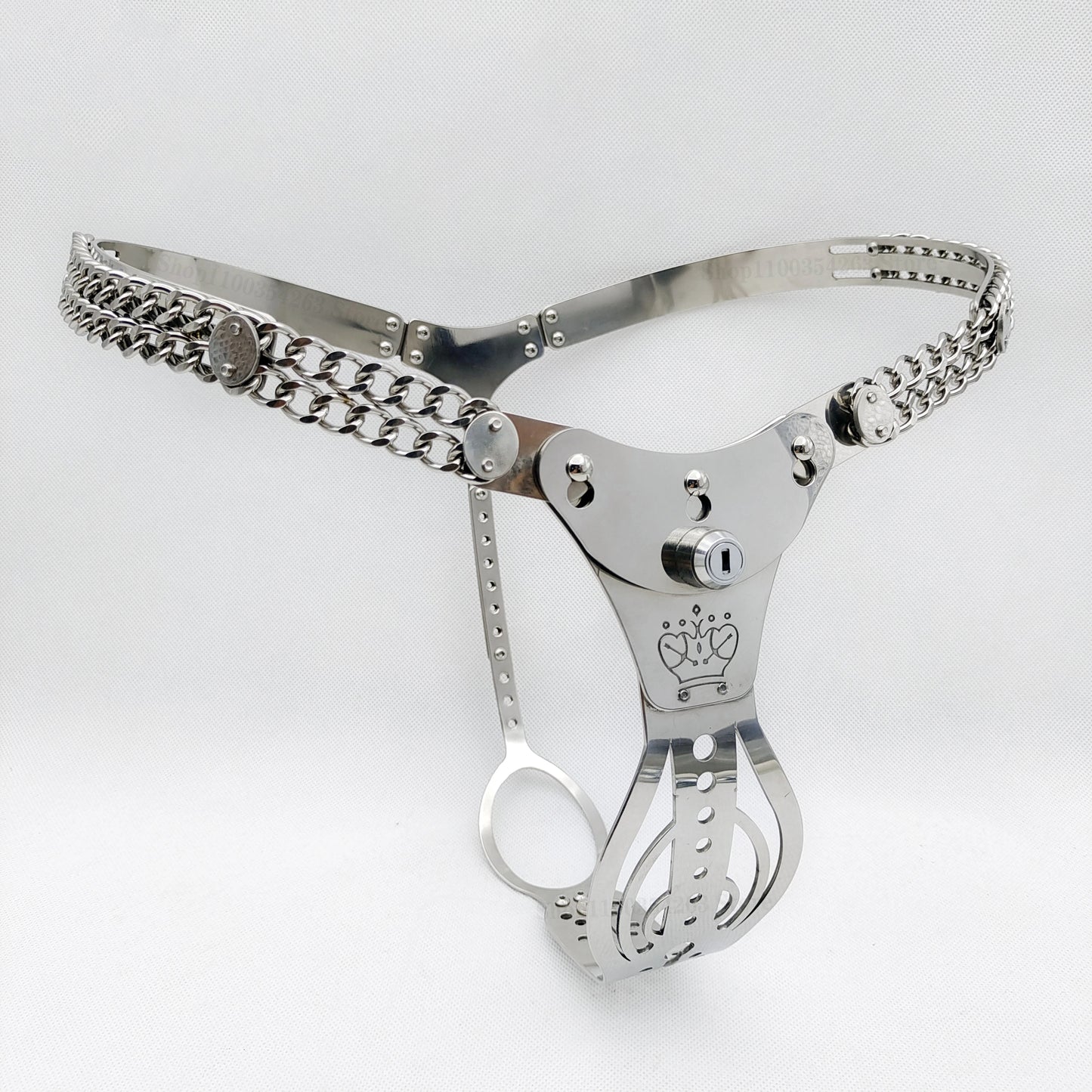 Metal Chastity Belt For Women with Removable Viginal and Anal Plugs - ChastityBondage