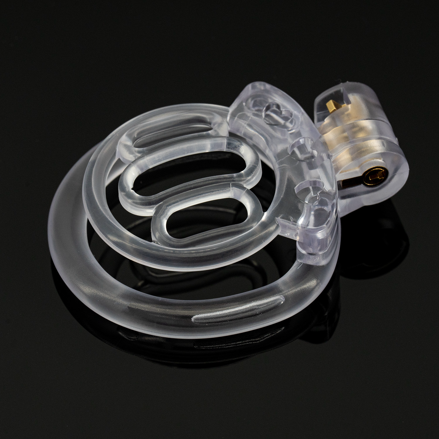 Plastic Mini Chastity Cage with 4 Base Rings Micro Flat Cock Cage for Men and Sissies
