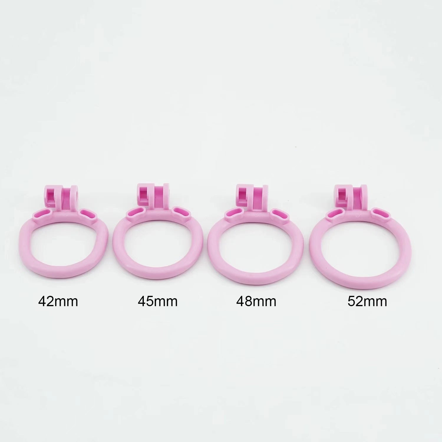 Plastic Small Inverted Chastity Cage with 4  Base Rings Sex Slave Negative Cock Cage