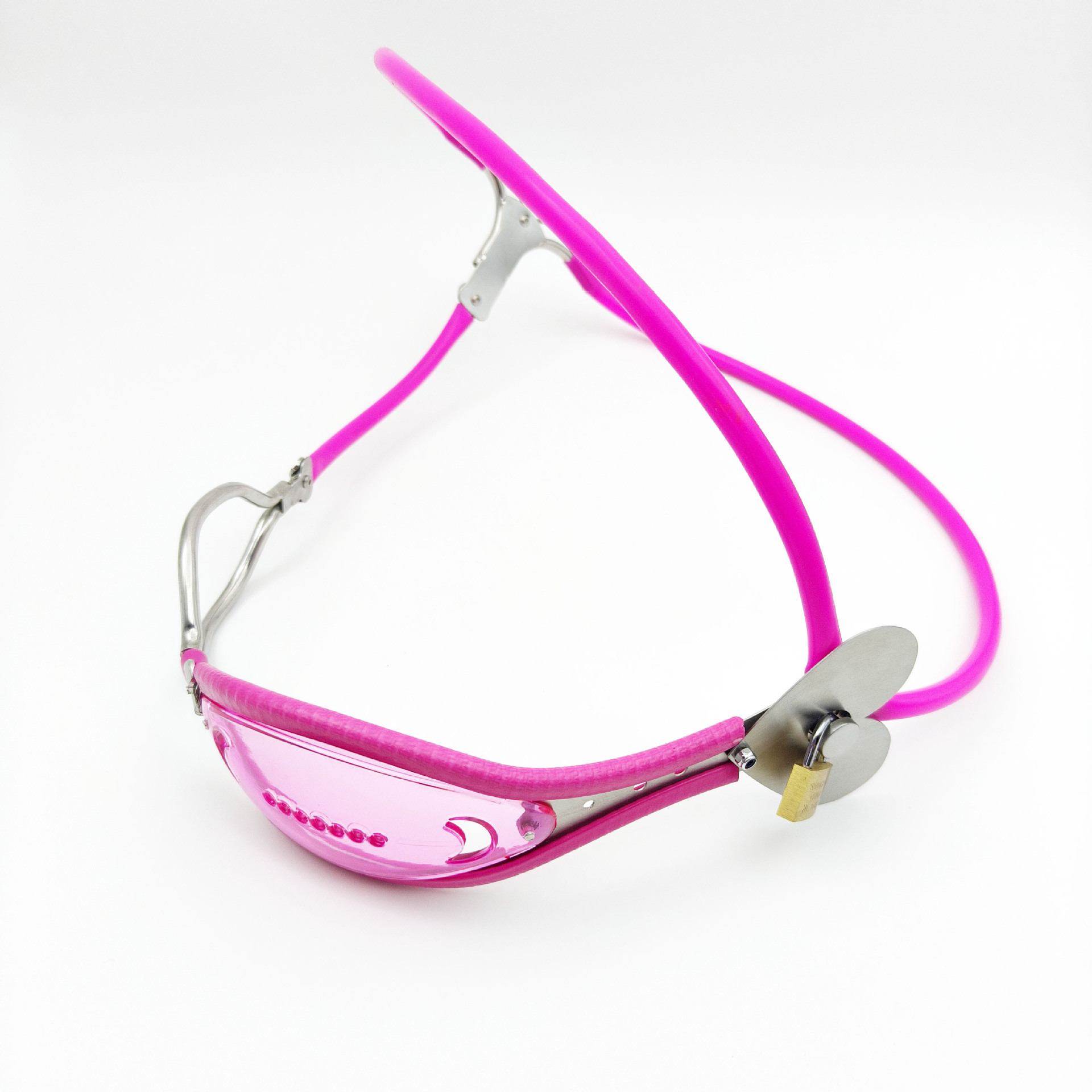 Pink See-Through Female Chastity Belt with Heart Lock Lightweight Chastity Lock for Women