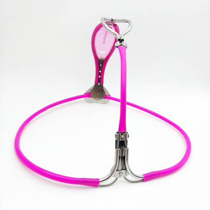 Pink See-Through Female Chastity Belt with Heart Lock Lightweight Chastity Lock for Women