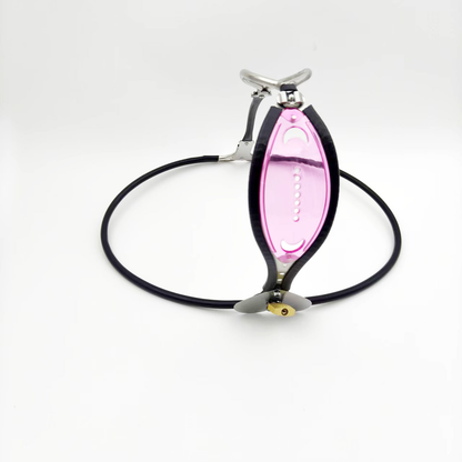Pink See-Through Female Chastity Belt with Heart Lock Lightweight Chastity Lock for Women