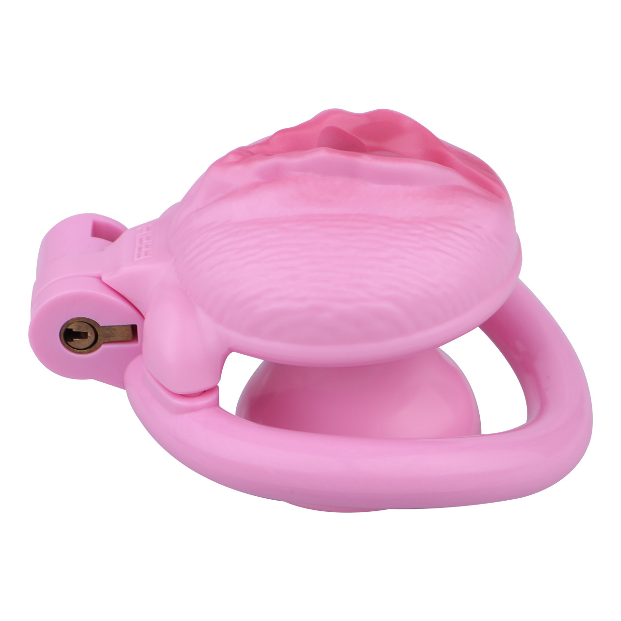 Pink Nude Clitoris Pussy Chastity Cage with Detachable Inverted Plug for Sissy Crossdressers
