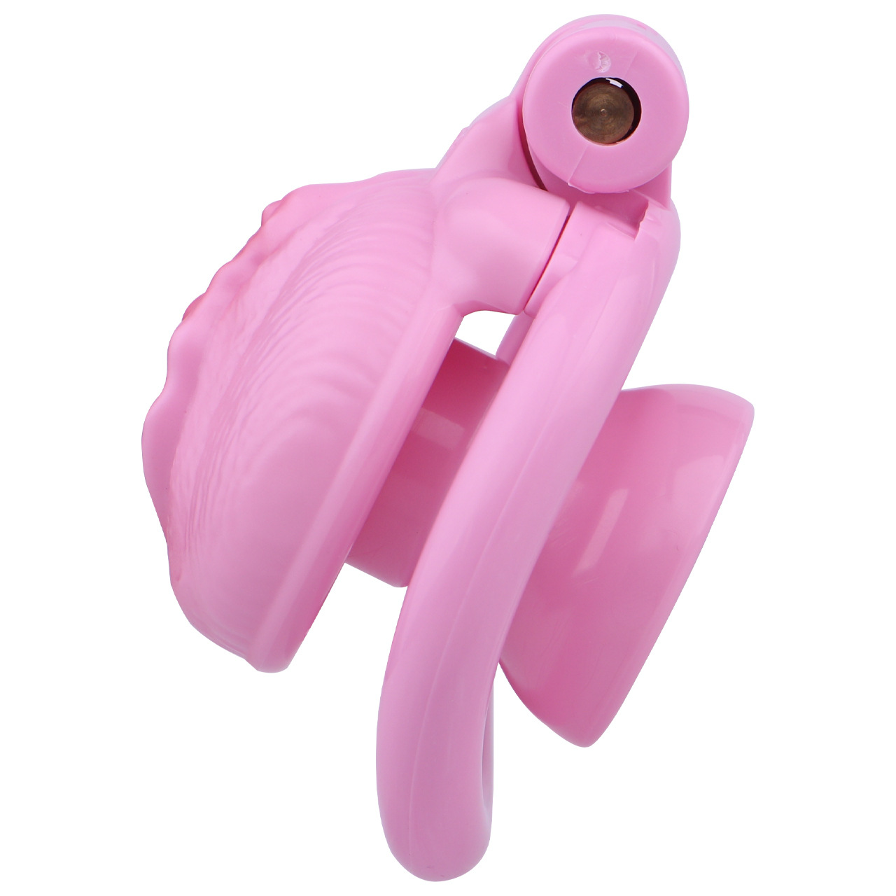 Pink Nude Clitoris Pussy Chastity Cage with Detachable Inverted Plug for Sissy Crossdressers