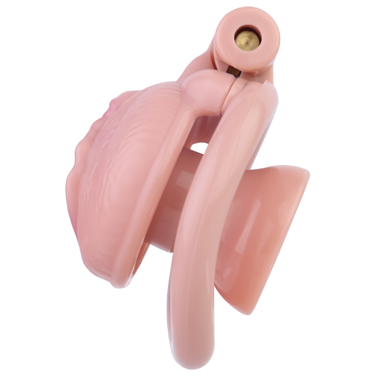 Pink Nude Clitoris Pussy Chastity Cage with Detachable Inverted Plug for Sissy Crossdressers