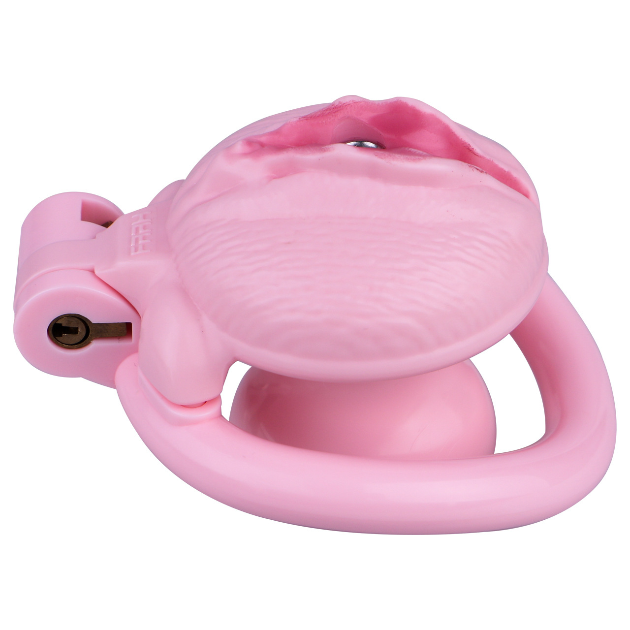Pink Nude Clitoris Pussy Chastity Cage with Detachable Inverted Plug for Sissy Crossdressers