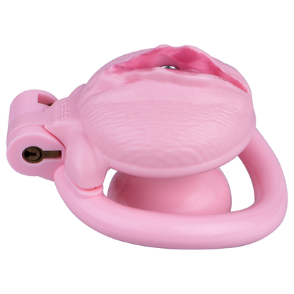 Pink Nude Clitoris Pussy Chastity Cage with Detachable Inverted Plug for Sissy Crossdressers