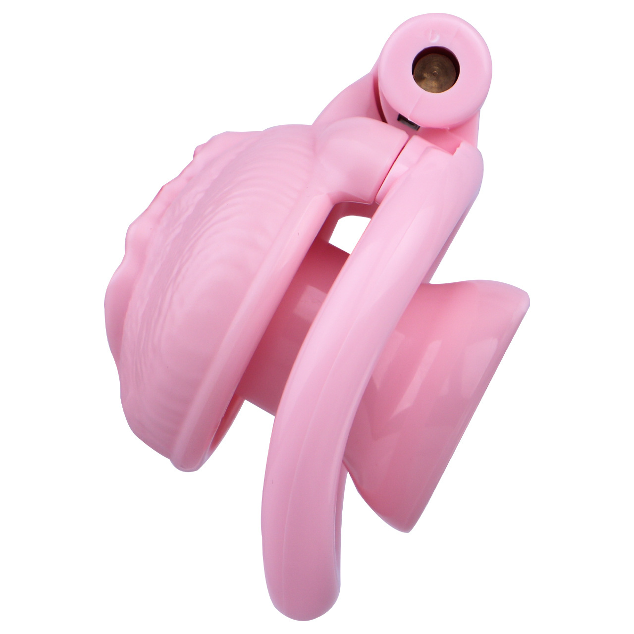 Pink Nude Clitoris Pussy Chastity Cage with Detachable Inverted Plug for Sissy Crossdressers