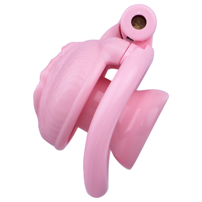 Pink Nude Clitoris Pussy Chastity Cage with Detachable Inverted Plug for Sissy Crossdressers