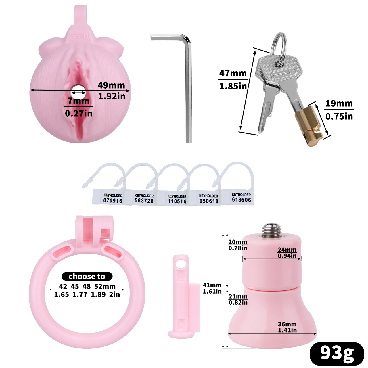 Pink Clitoris Chastity Cage with Detachable Inverted Plug for Sissy Crossdressers