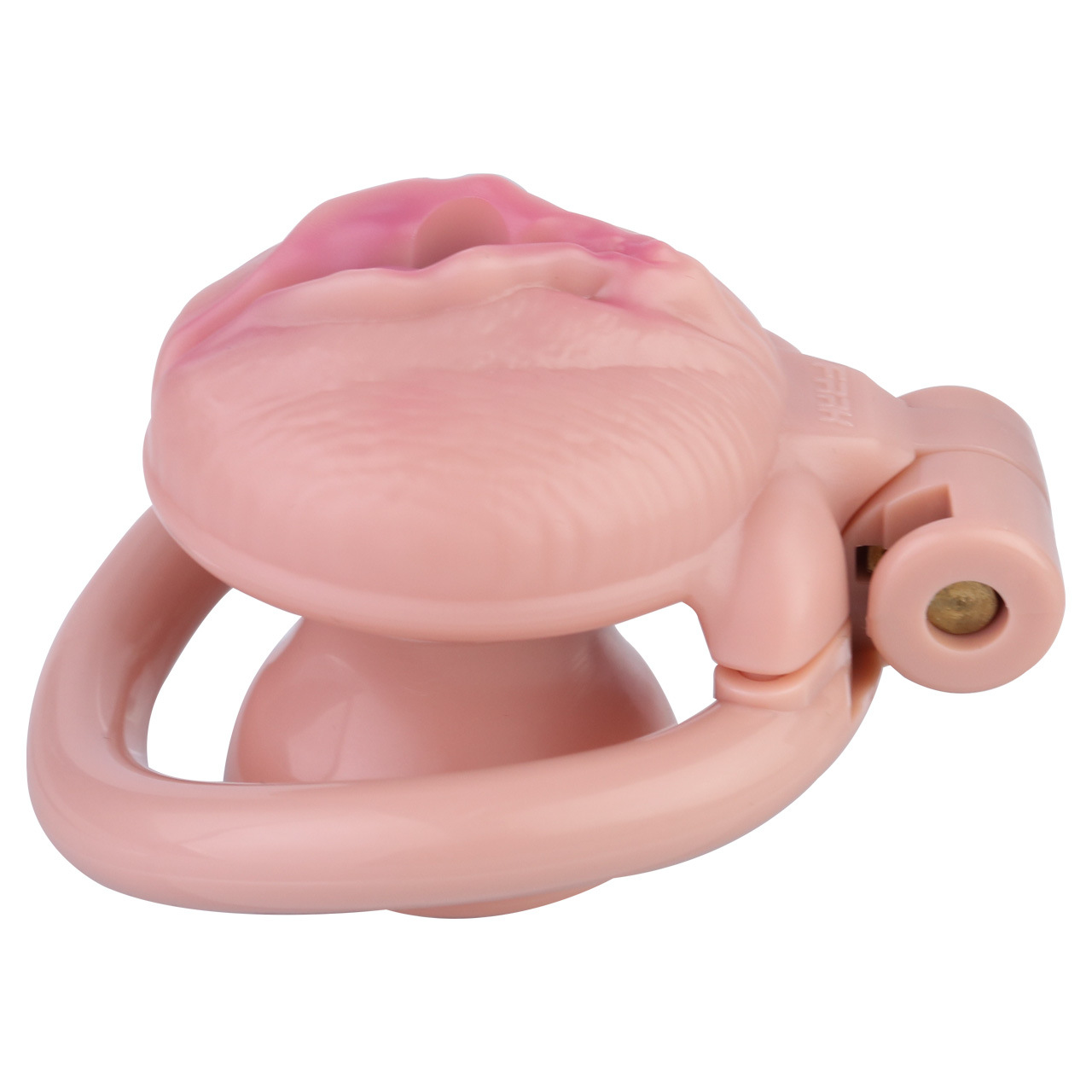 Pink Nude Clitoris Pussy Chastity Cage with Detachable Inverted Plug for Sissy Crossdressers