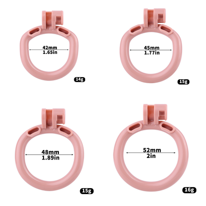 Pink Clitoris Chastity Cage with Detachable Inverted Plug for Sissy Crossdressers