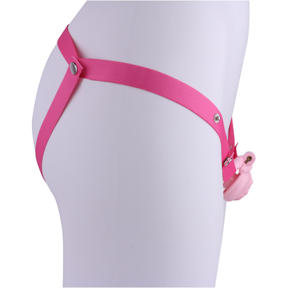 Pink Nude Clitoris Pussy Chastity Cage with Detachable Inverted Plug for Sissy Crossdressers